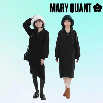 MARY QUANT 데이지 하프 지퍼 니트 원피스 마리쿠아