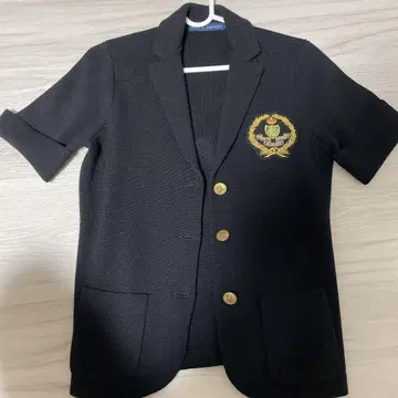 랄프 로렌 블레이저 니트 소재 엠블럼 포함