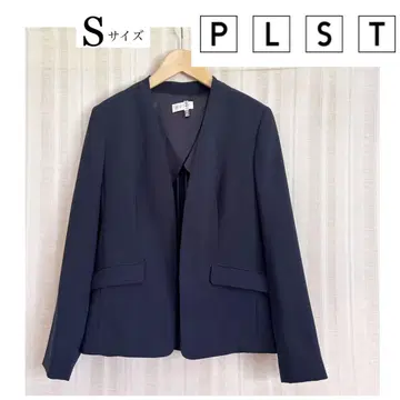 새상품급! PLST 네이비 워셔블 V넥 노카라 자켓 S 사이즈