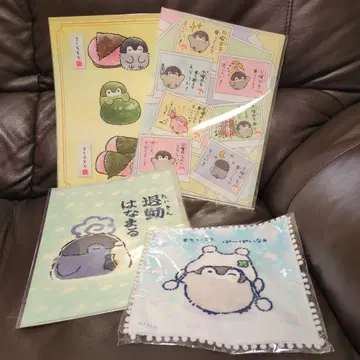 코우펜짱 매트 클리어 파일 3장 솜털 퐁퐁 레이스 손수건