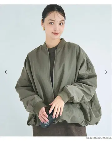 coca 워셔블 벌룬 블루종 카키 M
