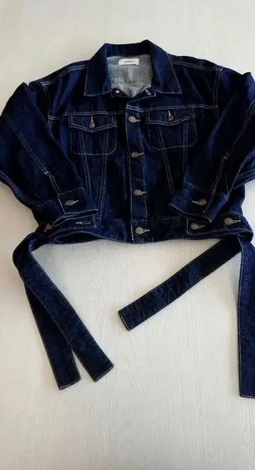 새상품급 스나이델 다크 네이비 크롭 데님 자켓 G 겉옷 깔끔한 루즈핏