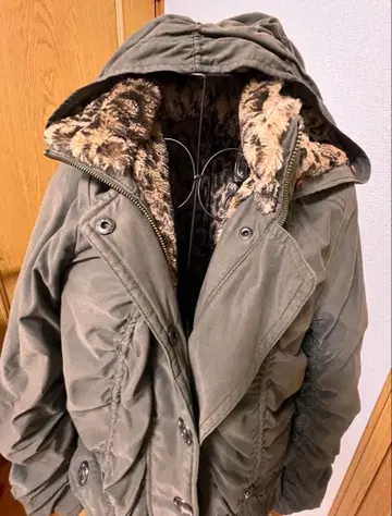 헤이세이 갸루 y2k 그런지 레오파드 무늬 모즈 코트 기믹