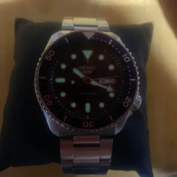 SEIKO 자동 와인딩 시계 블랙 다이얼