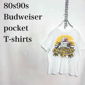80s90s Budweiser 버드와이저 포켓 티셔츠 구제 의류 맥주
