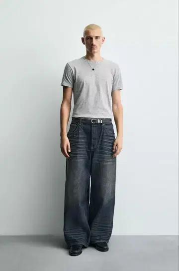 배기 핏 데님 팬츠