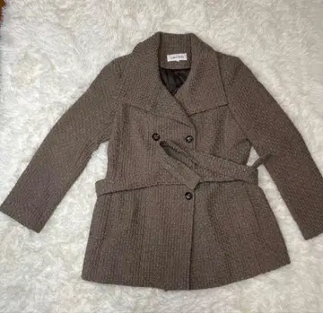 Calvin Klein 트위드 울 자켓 더블 벨트 포함