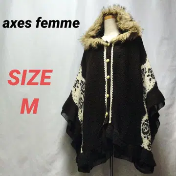 axes femme 엑시즈팜 니트 판초 꽃무늬 프릴