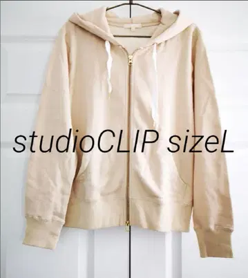 sizeL 스튜디오 클립 studioCLIP 코튼 쭈리 후드티 베이지
