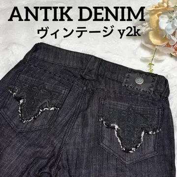 컨디션 최상 ANTIK DENIM 자수 플레어 데님 빈티지 y2k