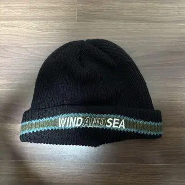WIND AND SEA 니트 모자 블랙