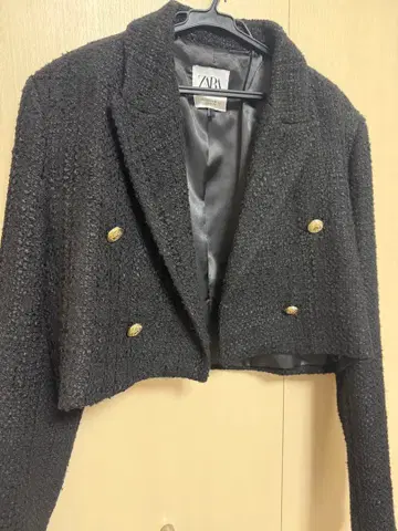ZARA 블랙 테일러드 자켓 더블 버튼