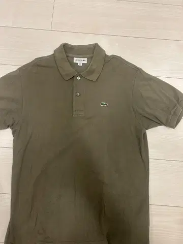 LACOSTE 클래식 핏 피케 셔츠 US M 올리브
