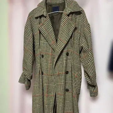 a.g.plus 체크 무늬 롱 코트