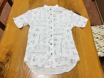 ALMOND 서핑보드 패턴 반팔 셔츠 S