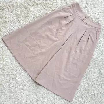 페루 핑크 종아리 기장 와이드 팬츠 허리밴딩 루즈핏 턱 포함 M