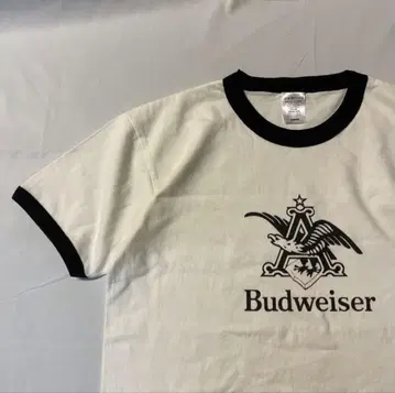 Budweiser 로고 T셔츠 L 사이즈 화이트/블랙
