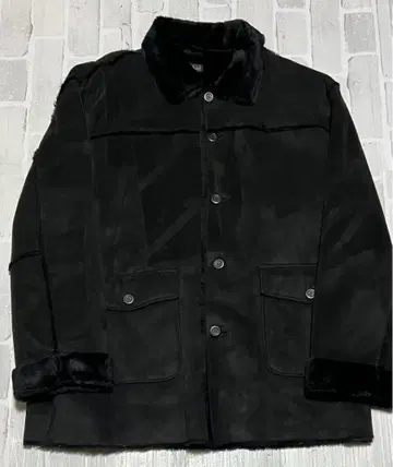 빅 사이즈 LOUIS CHAVLON 무스탕 자켓 블랙 3L