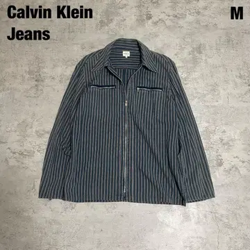 Calvin Klein Jeans 집업 긴팔 셔츠 M 스트라이프