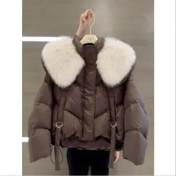 브라운 퍼 달린 다운 코트