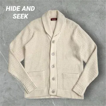 [ 인기 브랜드 ] HIDE AND SEEK 니트 가디건 화이트 M