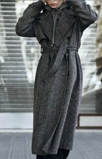 ZARA 울 블렌드 더블 브레스트 코트