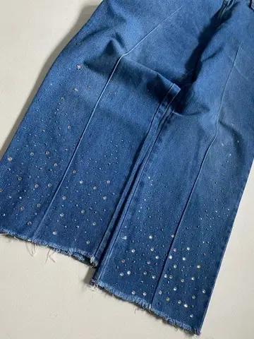 rhinestone stardust denim slacks