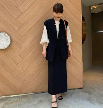 OTONA WRAP VEST SET UP DRESS ameri