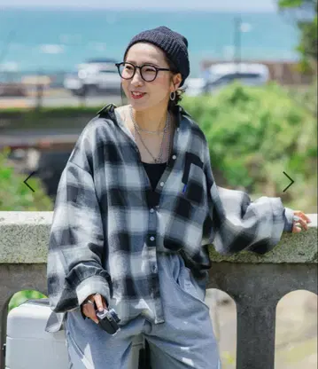 택 포함 새상품 misayo 컬러풀 체크 셔츠 모노톤 체크