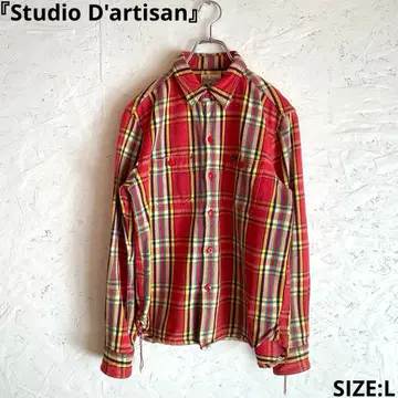 [Studio D'artisan] 헤비 플란넬 셔츠 체크 무늬 긴팔 셔츠