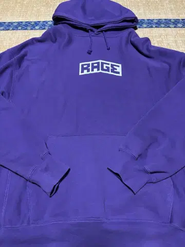 RAGE 퍼플 후드 부착 후드티 XXL