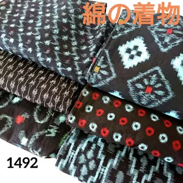 1492 면 기모노 5벌 겉옷(상의) 1벌 6벌 묶음 리메이크 소재
