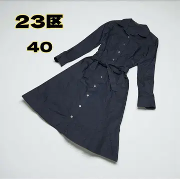 23구 롱 원피스 셔츠 원피스 종아리 기장 A라인 플레어 블랙