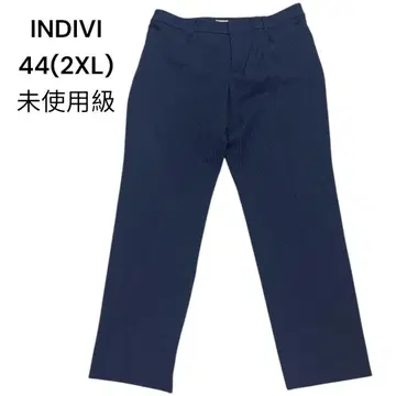미사용급 인디비 네이비 글렌체크 패턴 슬랙스 44(2XL 3L)
