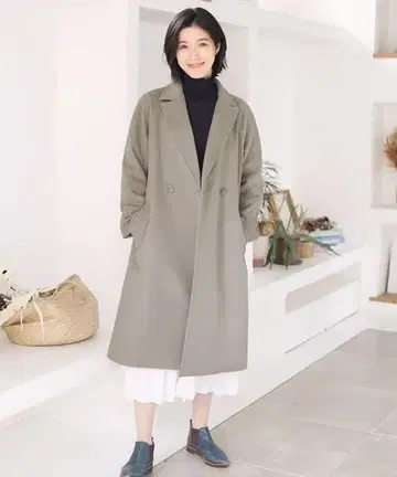 롱 체스터 코트 여성용 캐시미어 블렌드 택 포함 새상품