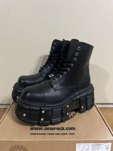 New Rock M-TANK083-C1 부츠 레이스업 새상품 42 통굽
