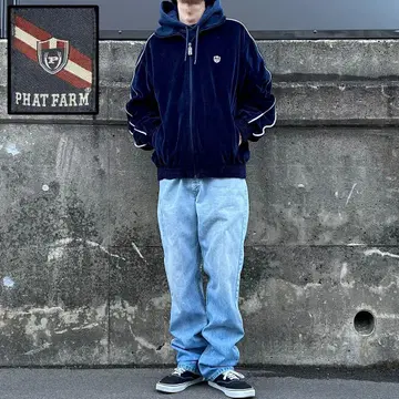 레어 00s PHAT FARM 파이핑 벨로아 트랙 자켓