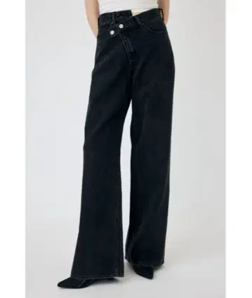 moussy 크로스 허리 와이드 스트레이트 데님