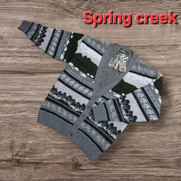 미사용 빈티지 Spring Creek 양 패턴 울 가디건 M