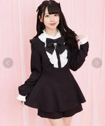 Secret Honey 액세서리 리본 긴팔 셋업