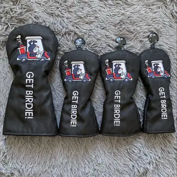 [ 새상품 ] 4세트 도라에몽 골프 클럽 헤드커버 1+3+5+UT 블랙
