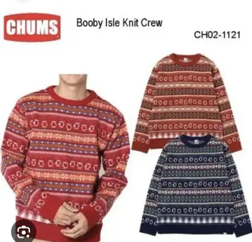 CHUMS 참스 패턴 Booby Isle 울 혼방 니트 스웨터 S