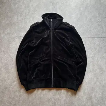 archive grunge velour track jacket black