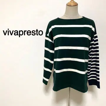 vivapresto 보더 무늬 비대칭 디자인 티셔츠