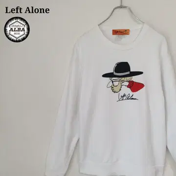 Left Alone 레프트 얼론 맨투맨 자수 아트 개성 화이트