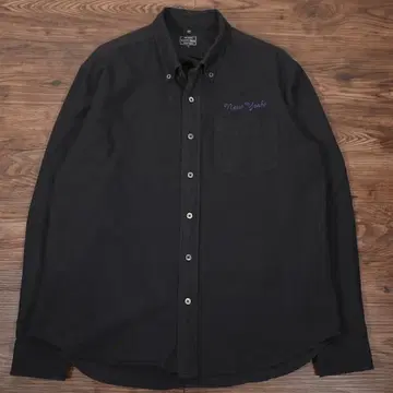schott 긴팔 셔츠 블랙 자수 일본제 L 사이즈