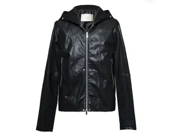 Leather Hooded Jacket Jent Louis 가죽 AW