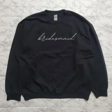 GILDAN 구제 의류 bridesmaid 신부 들러리 로고 맨투맨 블랙