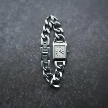 UNITED ARROWS 스퀘어 체인 손목시계 실버