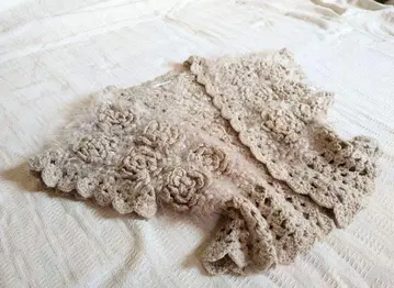 푹신푹신 큐트 손뜨개질 베이지 니트 가디건